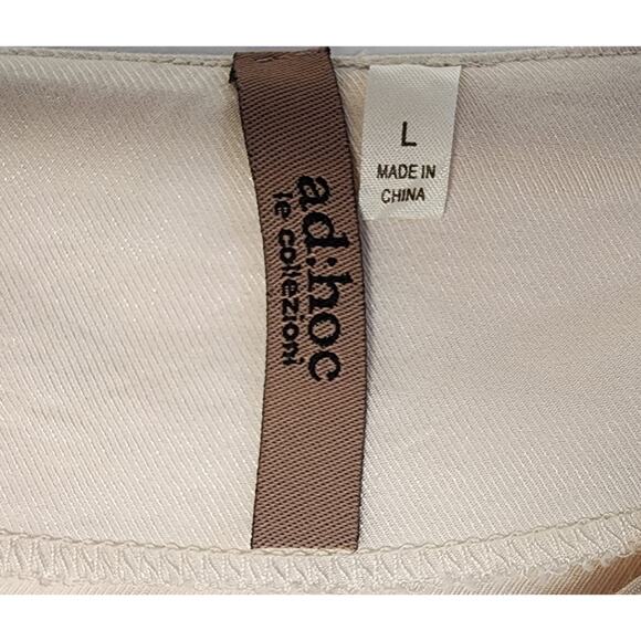 Ad:Hoc Le Collezioni Embroidered Square Neck Beige/Black 3/4 Sleeve Floral Sz L - Picture 8 of 9